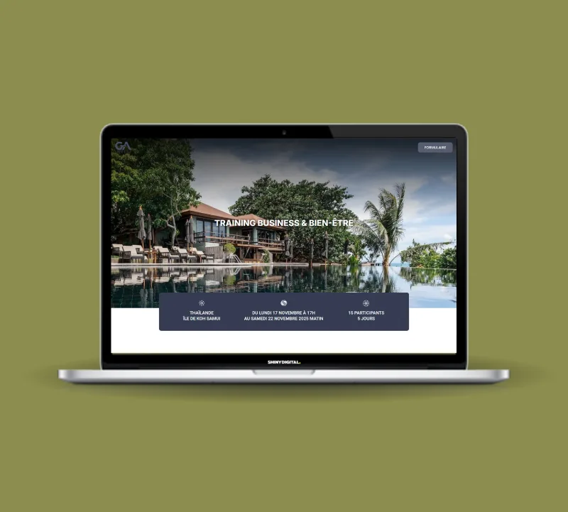 Site Grand Angle Invest présenté sur un ordinateur portable